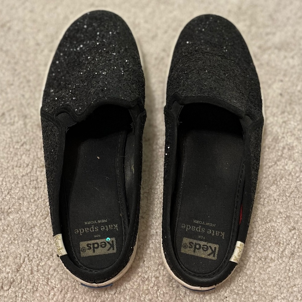 Kate Spade Keds, black and glittery